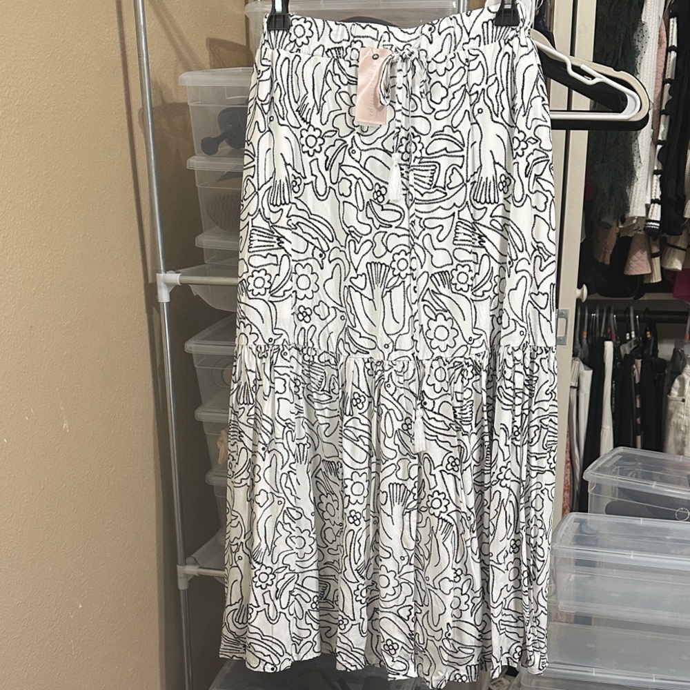 Philosophy Black and White A-Line Skirt